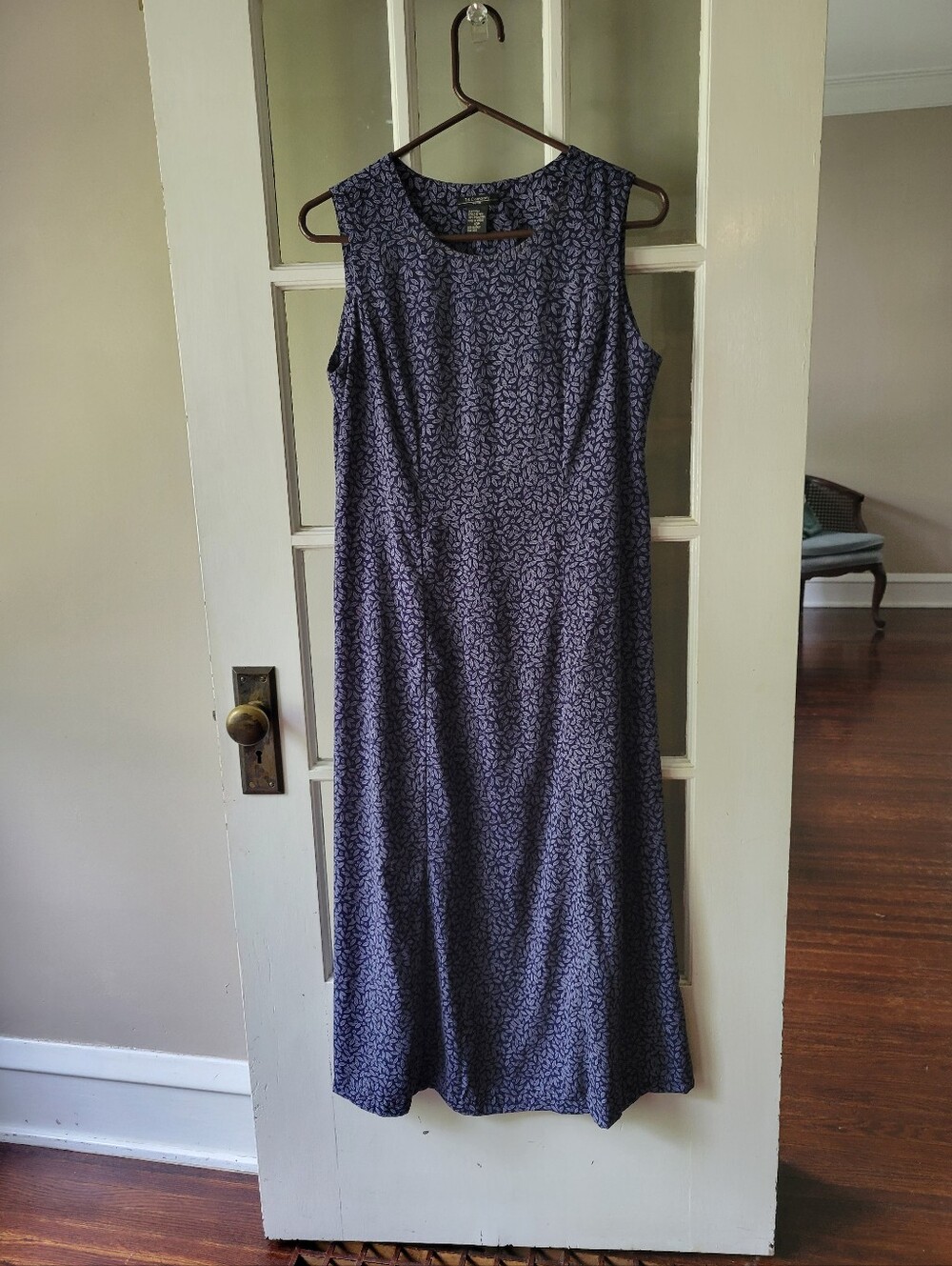 T & Company Womens Dress blue/white Patern maxi Business Casual Church Sz 10P